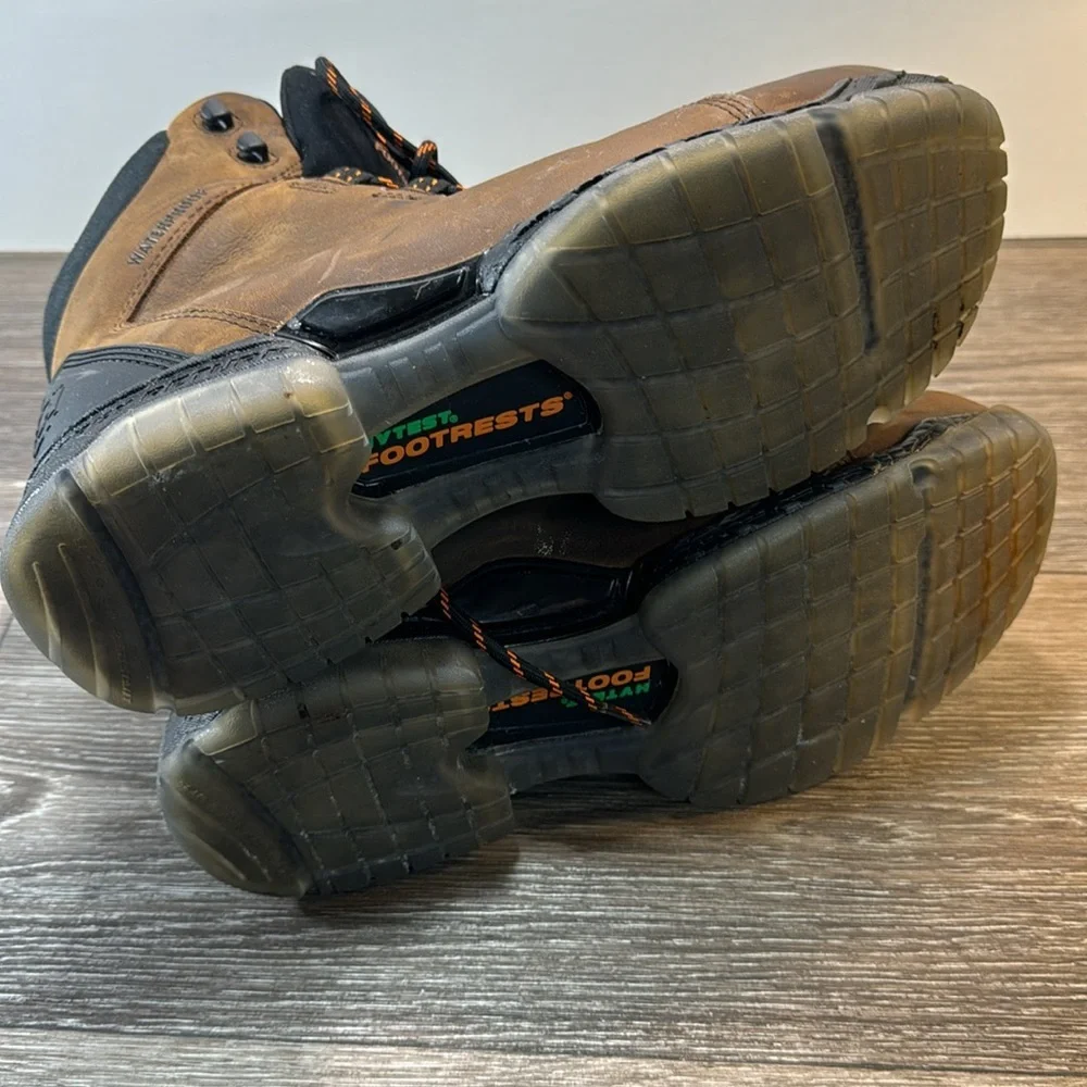 Hytest work boots steel toe waterproof leather boots men’s size 8.5